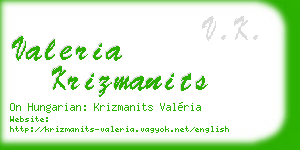 valeria krizmanits business card