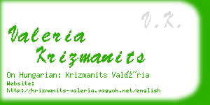 valeria krizmanits business card